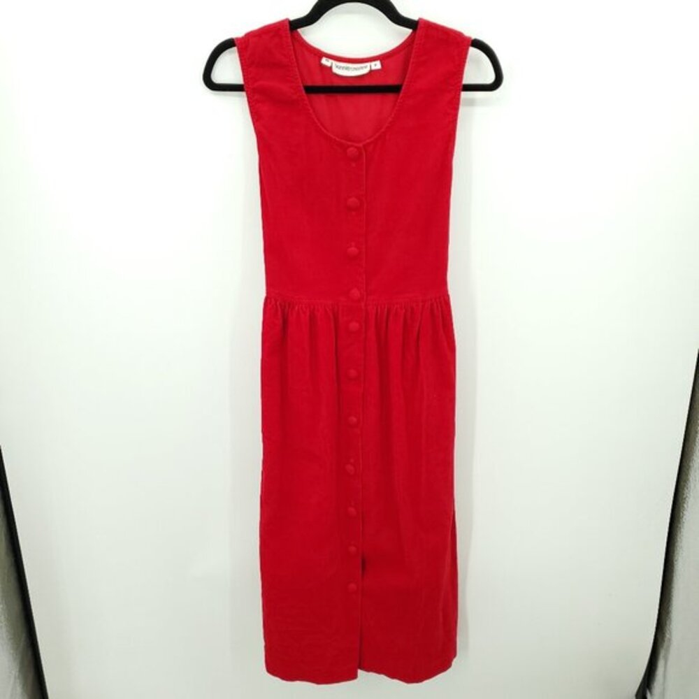 VTG 90s Bonnie & Norma 100% Cotton Corduroy Sz Medium Petite Red